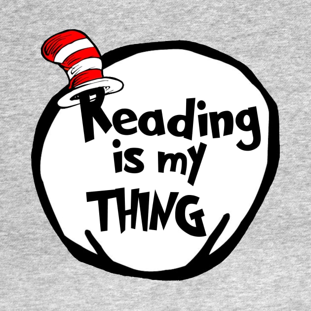 Funny Reading is my Thing Bookworm Geek Book Lover Gift by Bezra